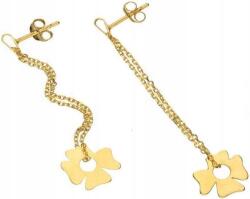 Lovrin Ezüstözött, aranyozott női fülbevaló 925-ös négylevelű lóhere láncon, stekkeres, 1, 46g (Lovrin 47220)