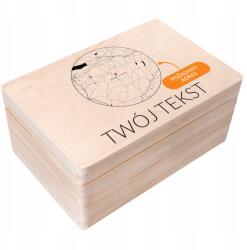 Creative Deco Fa doboz címmel ajándék születésnap évforduló esküvő gravírozás 30x20 (JANCDSD130BCUSTOMMAPCIRCLEBOXFBM)