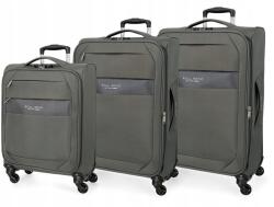 ROLL ROAD Royce szürke textilbőr utazókoffer szett, 55-66-76cm (5019422)