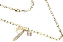 Lovrin Ezüstözött, aranyozott 925-ös nyaklánc hold és gyöngy motívummal, 5, 00 divatos design ajándékba (Lovrin 52190)