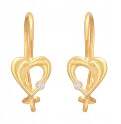 Lovrin Gyermek arany fülbevaló 585 szív cirkónia kővel, finom, ideális ajándék (61126720)
