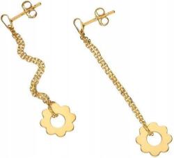 Lovrin Ezüstözött, aranyozott, hosszú 925-ös ezüst fülbevaló, virág motívummal, 1, 33g, időtálló, ajándéknak is kiváló (Lovrin 47219)