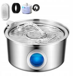  Macska Itató Rozsdamentes Acélból, 3.2 Literes Kisállat Ivókút Tál (MK-YXDC-3.2L)