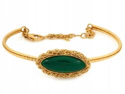 Lovrin Arany karkötő 585 zöld acháttal, merev, 9.35g, 17-es méret, látványos (62957155)