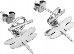 Lovrin 925-ös ezüst női fülbevaló, bedugós, lógó szitakötővel, rovaros, ajándékba (Lovrin)