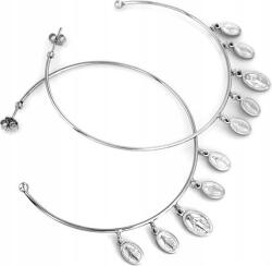 Lovrin Ezüst fülbevaló 925 látványos nagy karika 64mm lógó érmékkel divatos