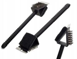 BBQ Grill-, sütőtisztító kefe szivaccsal és Kaparóval 3az1ben, hosszú nyelű (323106)