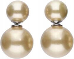 Lovrin Ezüst fülbevaló 925 kerek bézs golyókkal 11, 13g Elegáns divatos ajándékba (Lovrin 50208)