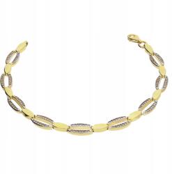 Lovrin Arany karkötő 585, sima oválokkal és fehér cirkónia köves oválokkal, 6, 79g, 14 karátos (Lovrin)