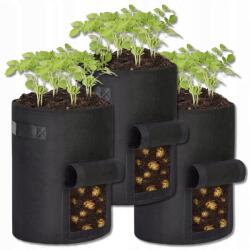  Zöldséges Ládák Zöldségekhez 35x30 cm Fűszerkert Öko Ágyás Vlies Anyaggal 3 db (Doniczka Ogrodowa Skrzynka Warzywniak EKO x3)