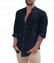  Férfi ing, alkalmi, állógalléros, normál szabású, lenvászon-pamut, XL-es méret (Bomevarica5452)