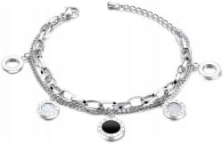  Dupla soros ezüst színű nemesacél karkötő (S24)