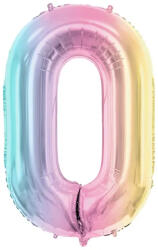 PartyDeco S. r. o 0. szám, fólia lufi, 86 cm, pasztel szivárvány