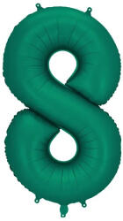 PartyDeco S. r. o 8. szám, fólia lufi, 86 cm, üveg zöld
