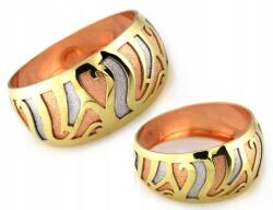 Lovrin Háromszínű Gyűrű 9K 375-ös Aranyból, 1.75g súlyú, Tricolor Kollekció, 16-os méret (43803858)