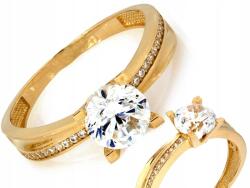Lovrin Arany eljegyzési gyűrű 585 14kt cirkónia díszítéssel Solitare 2.35g (Lovrin)