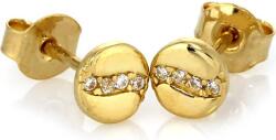 Lovrin Arany, finom, 585-ös karikafülbevaló cirkónia kövekkel, elegáns ajándék, 14 karátos