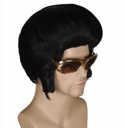  Férfi paróka 50-es, 60-as évek stílusában Elvis szett szemüveggel, 56 cm-es fejkerület, fekete (B0BZBYL68D)