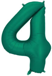 PartyDeco S. r. o 4. szám, fólia lufi, 86 cm, üveg zöld