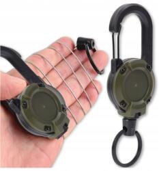 EdiBazzar Retraktor zsinór feltekerhető 68cm kültéri karabiner kulcstartó erős fonott kártya (Brelok do kluczy z linką 68 cm długa)