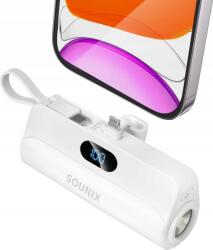 SOUNIX Kis Méretű 5000MAH Powerbank Lightning Csatlakozóval Iphone-hoz, 20W Usb-c/type-c Sounix (SOUNIX M2)