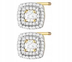 ZŁOCISTO Arany Fülbevaló Behajtható Gyémántok Stiftes 585 Arany Ajándék Gravírozás (DLA DZIEWCZYNY NARZECZONEJ) - allegro - 725 240 Ft