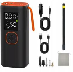Allbag Elektromos autós pumpa, 150PSI, 6000mAh, LED, USB, kerékpár/autó (POMPKA4)