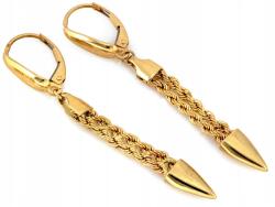 Lovrin Arany függő fülbevaló 585 14k hosszú 2.85g angol kapcsos ajándék