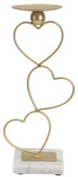 Mauro Ferretti Hearts gyertyatartó márvány talppal arany/fehér 14, 5x10x32, 5 cm