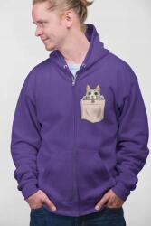 D&b Unisex Hoodie ZIPPO00009 Cute Cat Lila-Méret 2XL
