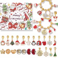  24 napos visszaszámláló karácsonyi meglepetés doboz, két karkötő szettel (hqg22180)