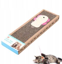  Karton macska kaparófa, játék, hal alakú, 37x12x5 cm, vízszintes fekvőhely (DR00001)