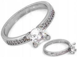 Lovrin Elegáns 925-ös ezüst gyűrű fehér kővel, 17-es méret, ajándékba, 2.85g
