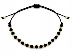 Lovrin Női fekete zsinóros arany karkötő 585 fekete cirkónia gyöngyökkel 14kt (Lovrin)