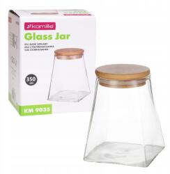 Kamille Üveg Tároló Edény Tetővel Fűszerek Kávé Tea 0, 35l Kamille (KM9035)