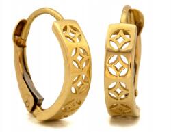 Lovrin Arany fülbevaló 375-ös angol kapcsos, áttört díszítéssel, finom 9K