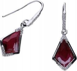 Lovrin Ezüst fülbevaló 925 Piros kristály 3, 25g női divatos ezüst akasztós (Lovrin 48532)