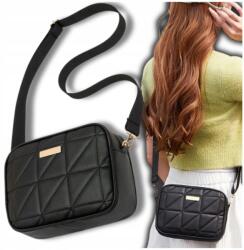 EdiBazzar Fekete steppelt kis kézitáska öko bőr válltáska női táska (Czarna pikowana mała skórzana torebka)