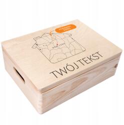 Creative Deco Fa doboz térképpel, ajándék születésnapra, évfordulóra, esküvőre, gravírozással, 40x30 (JANCDSD140CUSTOMMAPHOMEBOXFBM)