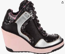 Irregular Choice Fekete-rózsaszín Kötött Bokacsizma Irregular Choice 38-AS (B0BB8373B9)