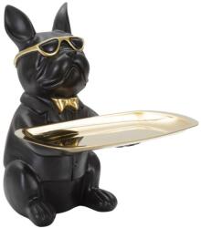 Mauro Ferretti Kutya fugira tálcával fekete/arany 19x20x23, 5 cm