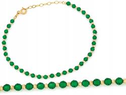 Lovrin Elegáns karkötő 585 aranyból és zöld smaragd gyöngyökkel 2.64g (58743338)