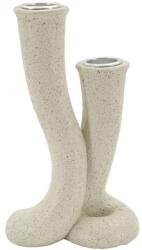 Mauro Ferretti Stons gyertyatartó krémszín 10x6, 5x17, 5 cm