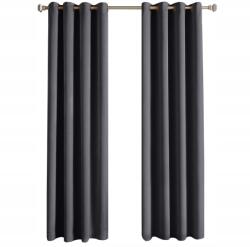 Szett 2 db Hőszigetelő Fényzáró Függöny Karikákkal 245x140 cm Szürke (B07BPV9ZLR)