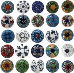  Kerámia Gombok Vintage 25X Színes Fiókgomb (pushos)