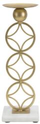 Mauro Ferretti Star gyertyatartó art deco stílusban arany/fehér 10x10x32 cm