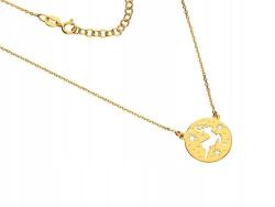  Ezüstözött, aranyozott 925-ös nyaklánc áttört rénszarvas medállal, 2, 00, divatos minta (Lovrin 50813)