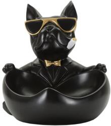 Mauro Ferretti Dohányzó kutya tállal fekete/arany 18, 5x20, 5x20 cm