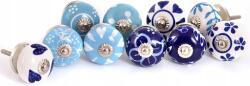  Dekoratív Díszítésű Kerámia Gombok 10X Fiókhoz Szekrényhez Színes Premium (CTR-blue)