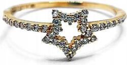 Lovrin Arany gyűrű 585 csillag cirkóniákkal 16-os méret klasszikus fényes modell (Lovrin 71607)